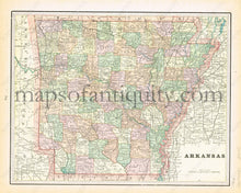 Load image into Gallery viewer, Antique-Printed-Color-Map-Arkansas-verso:-Nebraska-United-States-South-1894-Cram-Maps-Of-Antiquity
