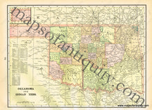 Load image into Gallery viewer, 1900 - Eastern Half Of Texas Verso: Arkansas And Oklahoma Indian Ters. Antique Map Genuine
