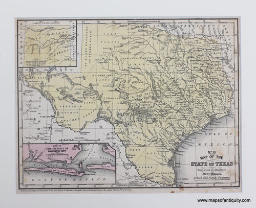 Antique-Hand-Colored-Map-No.-13-Map-of-the-State-of-Texas-TX-United-States-South-1852-Mitchell-Maps-Of-Antiquity