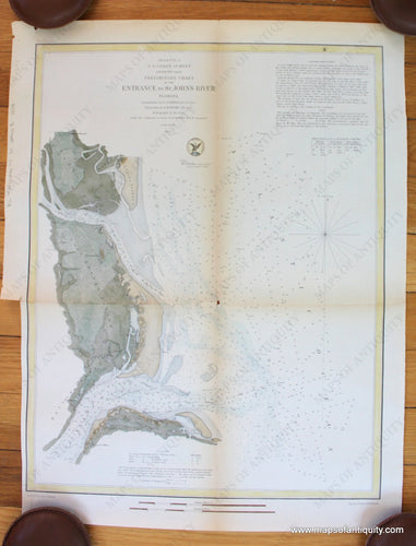 Antique-Map-Preliminary-Chart-of-the-Entrance-to-St.-John's-River-Florida-U.-S.-Coast-and-Geodetic-Survey-1853-Maps-Of-Antiquity