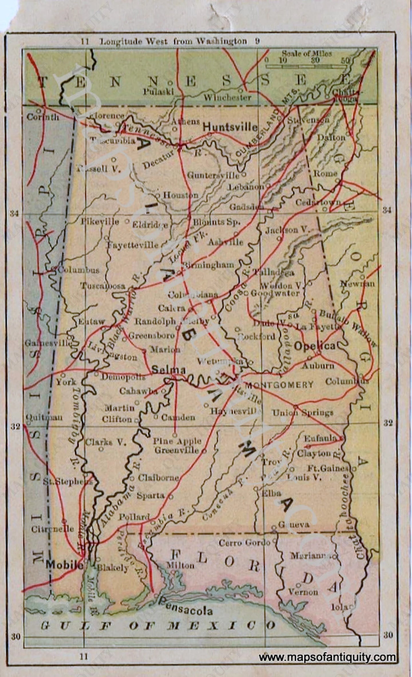 Antique-Map-Miniature-Map-of-Alabama-1880-Bradstreet-1800s-19th-century-maps-of-Antiquity