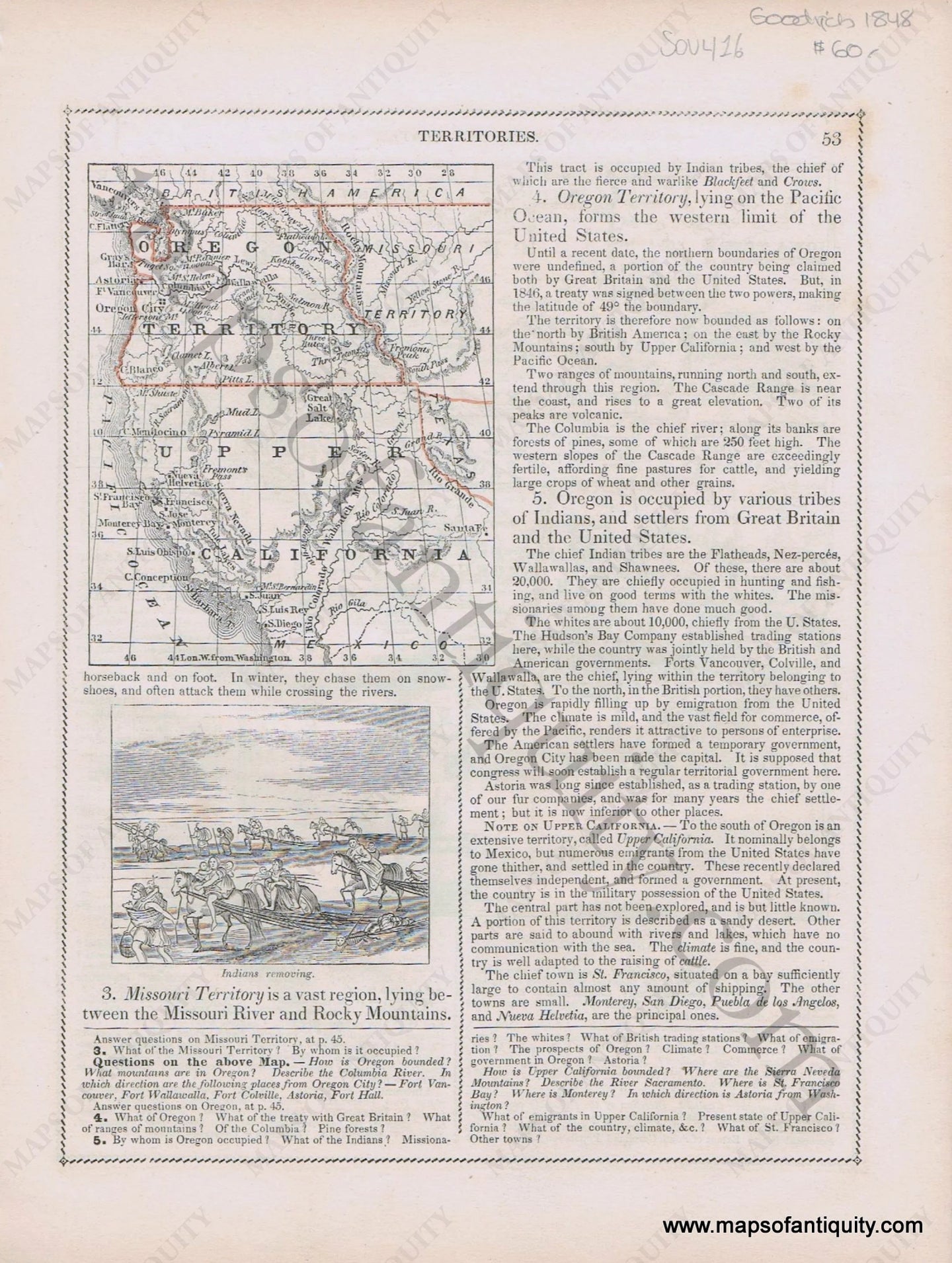 Antique-Printed-Color-Map-Territories-of-Oregon-and-Upper-California-verso-Southern-States-1848-Goodrich-United-States-West-South1800s-19th-century-Maps-of-Antiquity