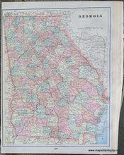 Load image into Gallery viewer, 1892 - North And South Carolina; Versos: Dakota Georgia Antique Chart Genuine Printed-Color
