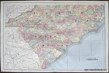 Load image into Gallery viewer, Genuine-Antique-Printed-Color-Comparative-Chart-North-and-South-Carolina;-versos:-South-Dakota-Georgia-United-States-South-1892-Home-Library-&amp;-Supply-Association-Maps-Of-Antiquity-1800s-19th-century
