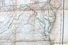 Load image into Gallery viewer, 1864 - Perrine’s New Topographical War Map Of The Southern States. Antique Genuine Folding
