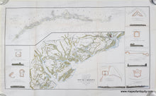 Load image into Gallery viewer, Antique map of South Carolina with topographic details. Genuine Hand Colored Antique Coastal Report Chart-Coast of South Carolina from Charleston to Hilton Head-1862-US Coast Survey-Maps-Of-Antiquity
