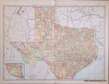 Load image into Gallery viewer, Genuine-Antique-Map-Texas-Texas--1898-Rand-McNally-Maps-Of-Antiquity-1800s-19th-century
