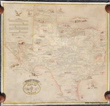 Load image into Gallery viewer, 1960 - Hoffman &amp; Walker&#39;s Pictorial, Historical Map of Texas - Antique Pictorial Map.
