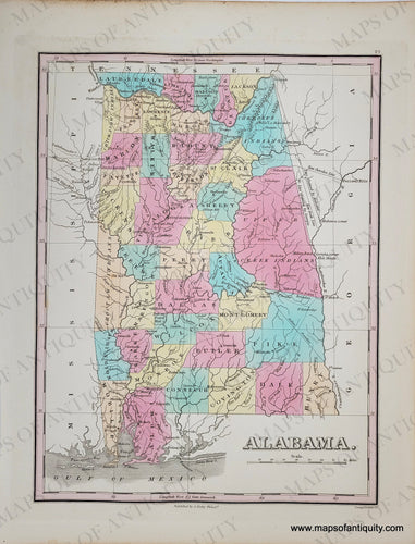 Antique-Hand-Colored-Map-Alabama.**********-United-States-South-1829-Anthony-Finley-Maps-Of-Antiquity