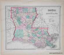 Load image into Gallery viewer, Genuine-Antique-Map-Grays-Atlas-Map-of-Louisiana-Verso:-Grey&#39;s-Atlas-Map-of-Mississippi-1874-Gray-Maps-Of-Antiquity
