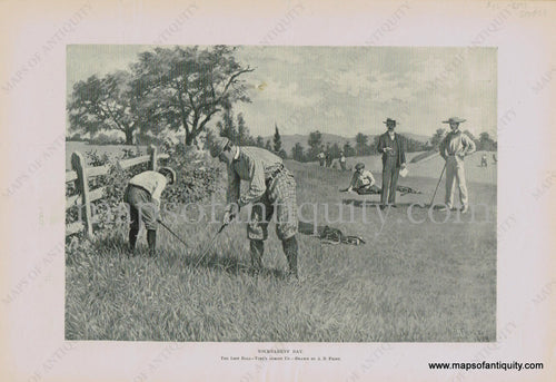 Antique-Print-Prints-Engraved-Engraving-Illustrated-Illustration-Tournament-Day-The-Lost-Ball-Time's-Almost-Up-Golf-Golfing-Golfer-Caddie-Harper's-Weekly-1898-1890s-1800s-Late-19th-Century-Maps-of-Antiquity