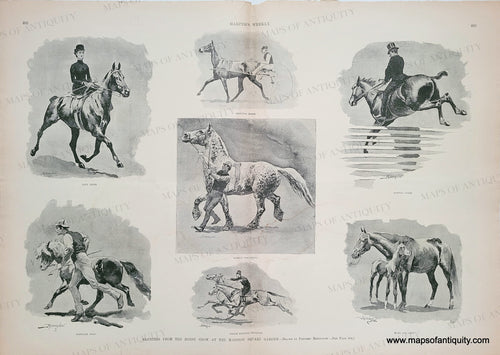Genuine-Antique-Print-Sketches-from-the-Horse-Show-at-the-Madison-Square-Garden-1897-Harpers-Weekly-Maps-Of-Antiquity