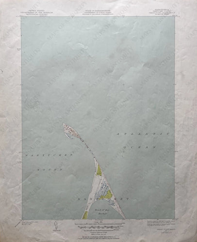 Genuine-Vintage-Map-Great-Point-Nantucket-Mass-Antique-Topographic-Map-1951-USGS-U-S-Geological-Survey-Maps-Of-Antiquity