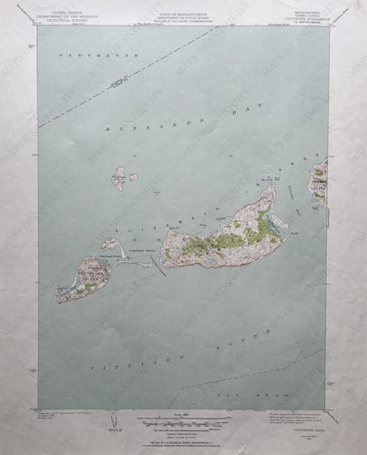 Genuine-Vintage-Map-Cuttyhunk-Mass-Cape-Cod-Antique-Topographic-Map-1951-USGS-U-S-Geological-Survey-Maps-Of-Antiquity