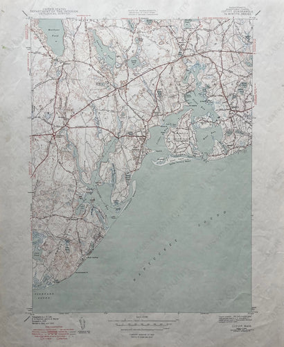 Genuine-Vintage-Map-Cotuit-Mass-Cape-Cod-Antique-Topographic-Map-1947-USGS-U-S-Geological-Survey-Maps-Of-Antiquity