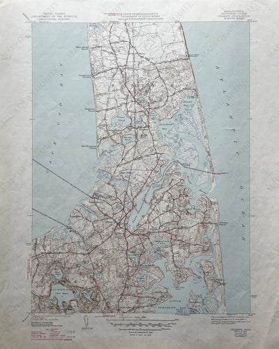 Antique Clinton, Massachusetts 1950 US Geological Survey Topographic Map – Worcester County, Sterling, Berlin, Leominster, 2024 Boylston, MA