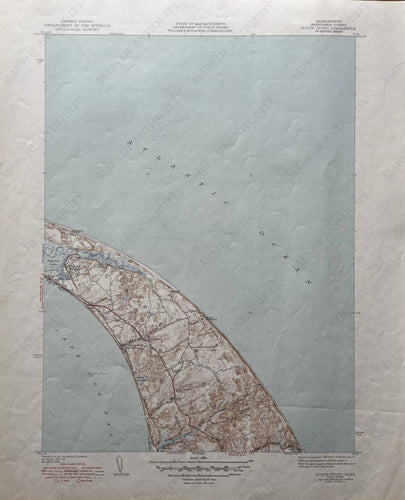 Genuine-Vintage-Map-North-Truro-Mass-Cape-Cod-Antique-Topographic-Map-1944-USGS-U-S-Geological-Survey-Maps-Of-Antiquity
