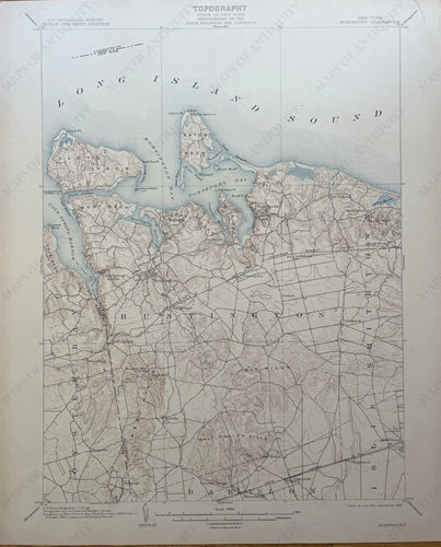 Genuine-Antique-Map-North-Port-New-York-Quadrangle-1910-USGS-U-S-Geological-Survey-Maps-Of-Antiquity