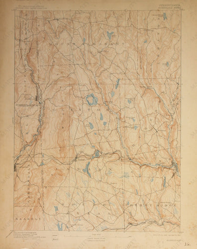 Genuine-Antique-Map-Honesdale--Pennsylvania---1907-U-S-Geological-Survey--Maps-Of-Antiquity