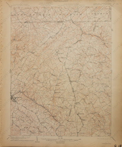 Genuine-Antique-Map-Westminster--Maryland-Pennsylvania---1911-U-S-Geological-Survey--Maps-Of-Antiquity