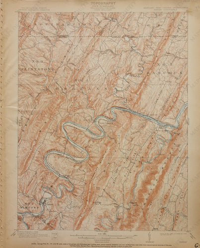 Genuine-Antique-Map-Pawpaw-Maryland-West-Virginia-Pennsylvania--1911-U-S-Geological-Survey--Maps-Of-Antiquity