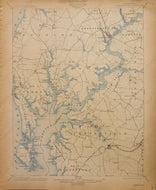 Genuine-Antique-Map-Chestertown--Maryland--1913-U-S-Geological-Survey--Maps-Of-Antiquity
