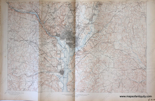 Genuine-Antique-Map-Washington-D-C--Maryland-Washingtone-D-C--Virginia--1914-U-S-Geological-Survey--Maps-Of-Antiquity