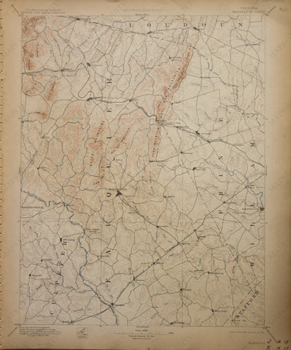 Genuine-Antique-Map-Warrenton-Virginia--1910-U-S-Geological-Survey--Maps-Of-Antiquity