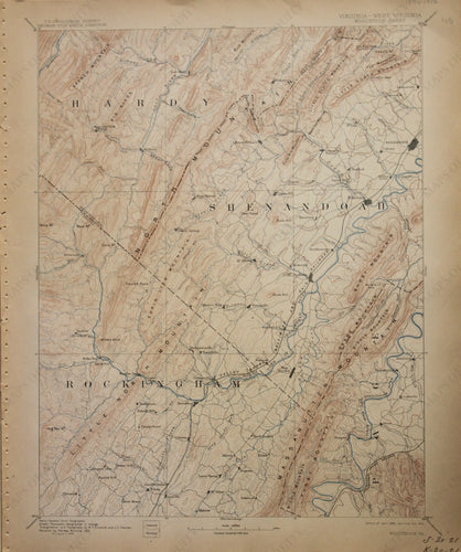 Genuine-Antique-Map-Woodstock-Virginia-West-Virginia--1912-U-S-Geological-Survey--Maps-Of-Antiquity