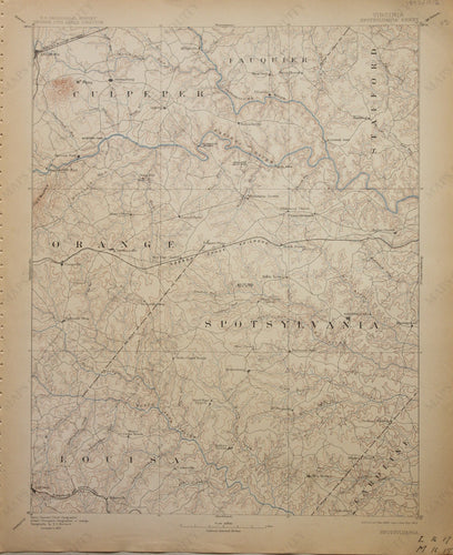 Genuine-Antique-Map-Spotsylvania-Virginia--1912-U-S-Geological-Survey--Maps-Of-Antiquity