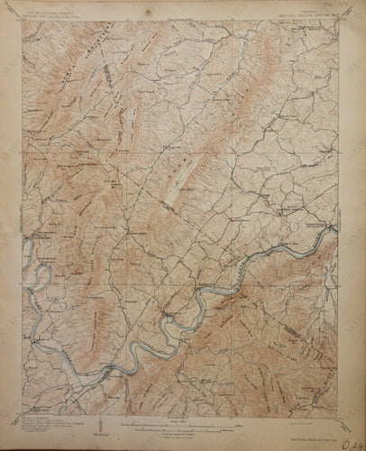 Genuine-Antique-Map-Natural-Bridge-Special-Map--Virginia--1907-U-S-Geological-Survey--Maps-Of-Antiquity