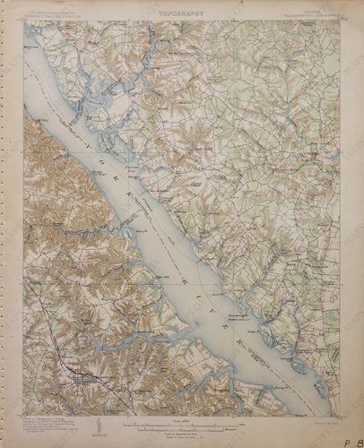 Genuine-Antique-Map-Williamsburg-Virginia--1906-U-S-Geological-Survey--Maps-Of-Antiquity