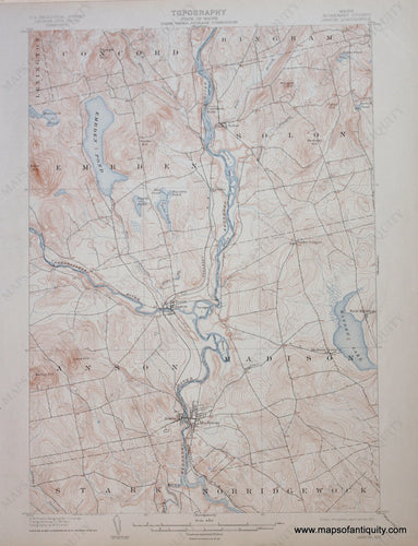 Genuine-Antique-Map-Anson-Maine--1913-US-Geological-Survey--Maps-Of-Antiquity