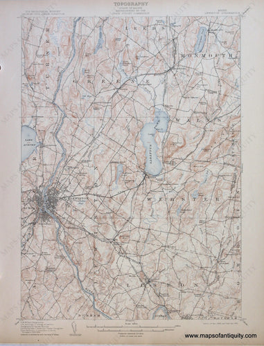 Genuine-Antique-Map-Lewiston-Maine--1912-US-Geological-Survey--Maps-Of-Antiquity