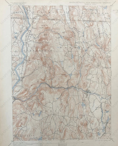 Genuine-Antique-Topographic-map-Warwick-Mass.-MA/NH/VT-border-Antique-Topo-Map-Antique-Geological-&-Topographical-Maps-Massachusetts-1905-USGS-Maps-Of-Antiquity-1800s-19th-century