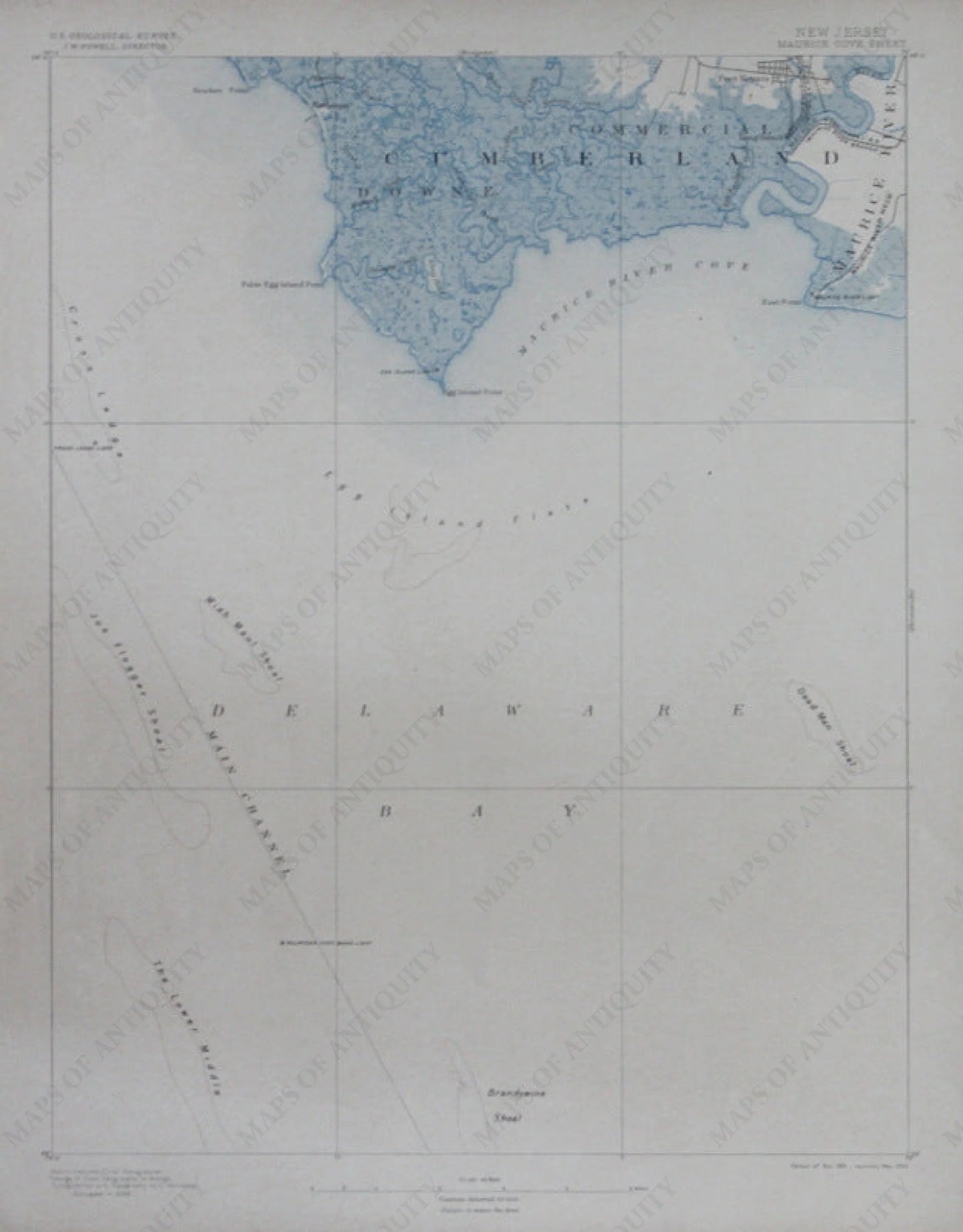 Genuine-Antique-Topographic-Map-Maurice-Cove-New-Jersey--New-Jersey--1900-U-S-Geological-Survey--Maps-Of-Antiquity