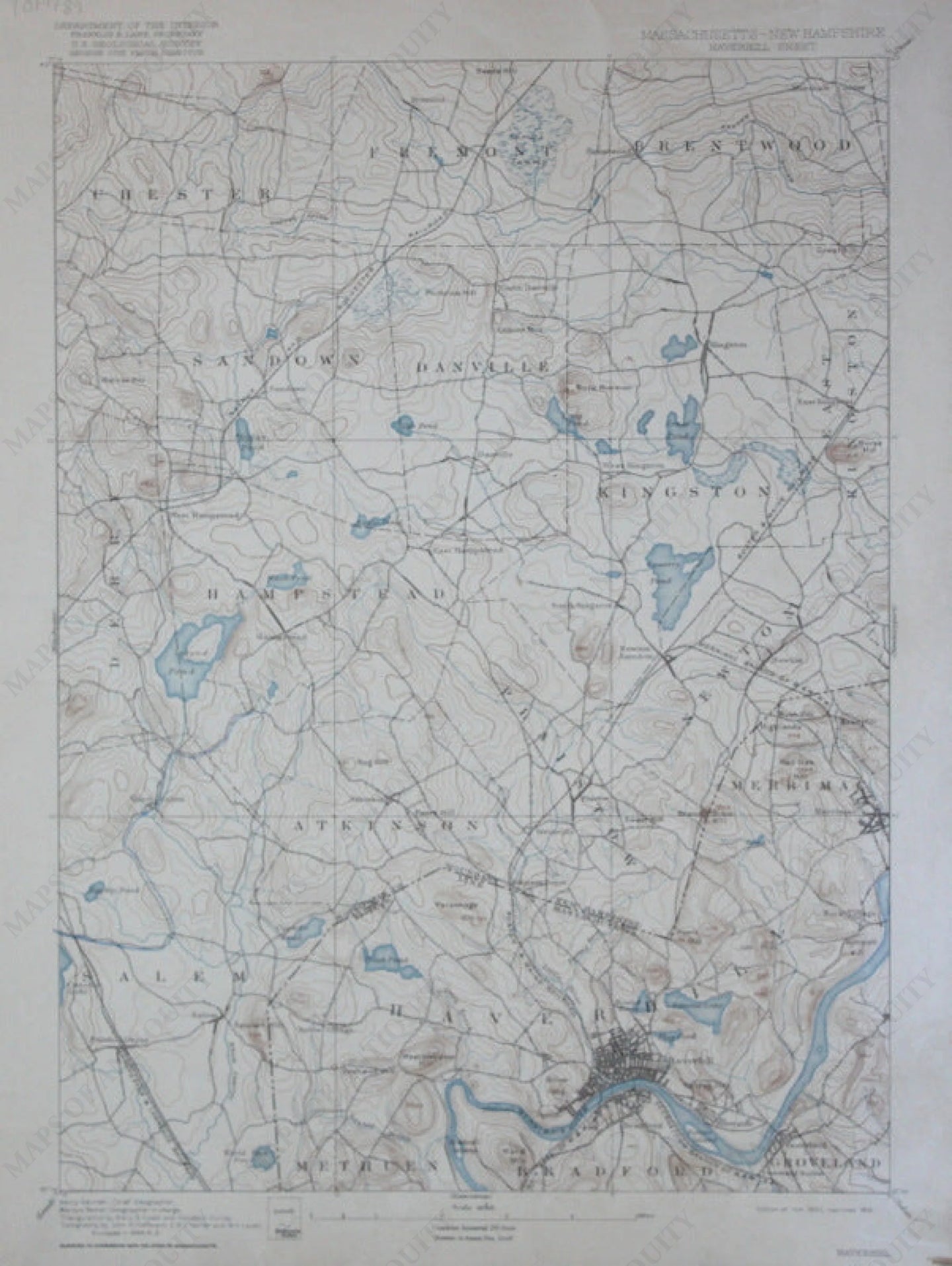 Genuine-Antique-Topographic-Map-Haverhill-Massachusetts-New-Hampshire--Massachusetts-New-Hampshire--1916-U-S-Geological-Survey--Maps-Of-Antiquity