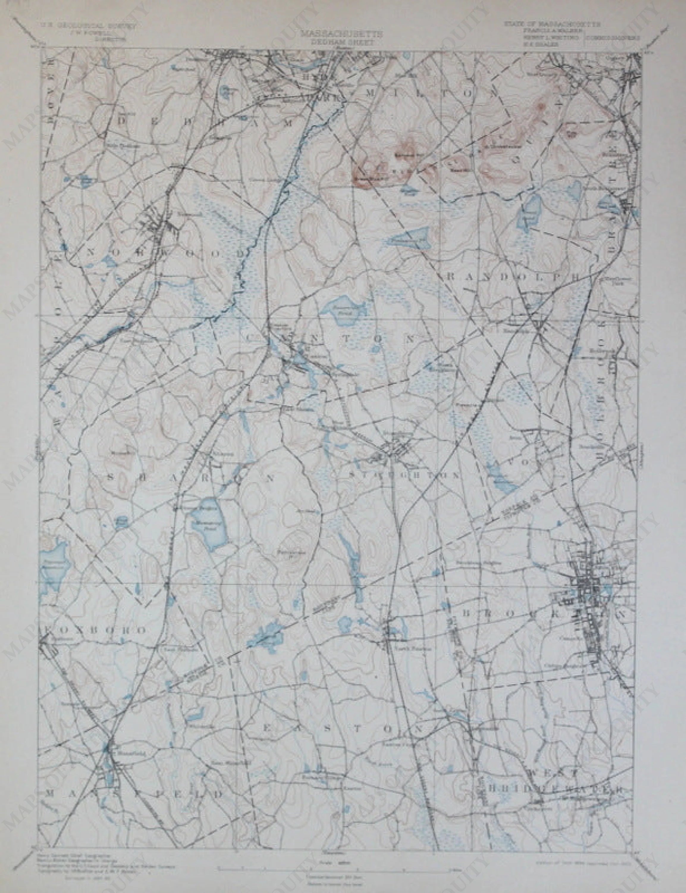 1902 Genuine Antique Topographic Map Dedham (Massachusetts) – Maps of ...