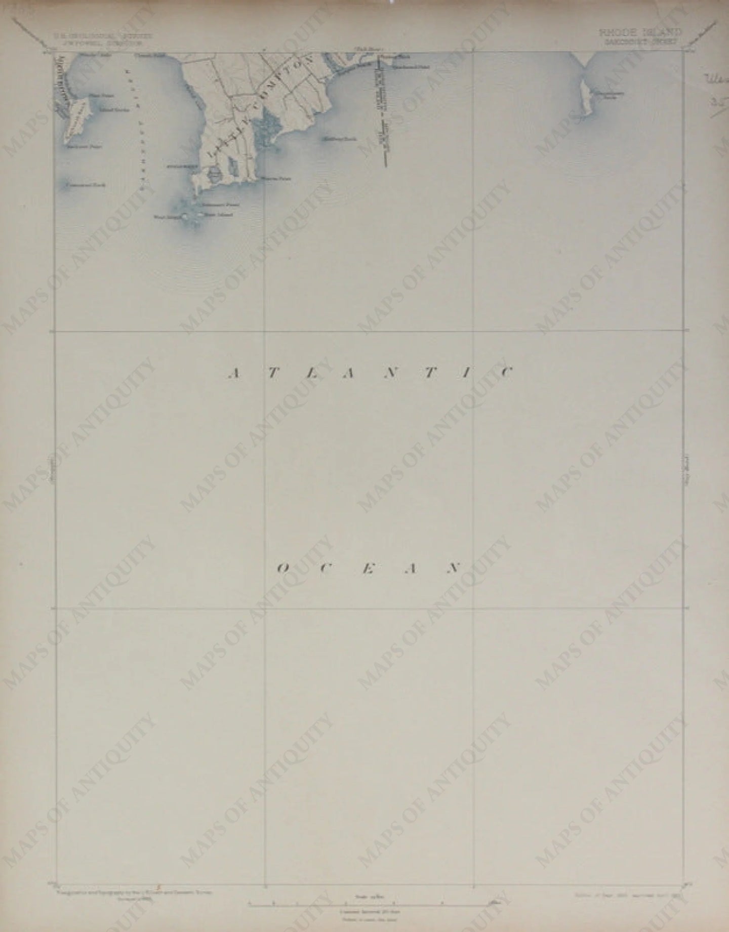 Genuine-Antique-Topographic-Map-Sakonnet-Rhode-Island--Rhode-Island--1905-U-S-Geological-Survey--Maps-Of-Antiquity