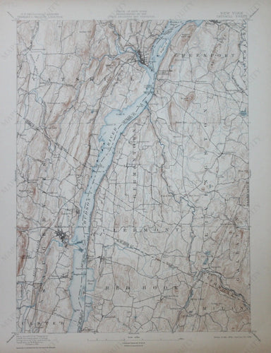 Genuine-Antique-Topographic-Map-Catskill-New-York--New-York---1906-U-S-Geological-Survey--Maps-Of-Antiquity