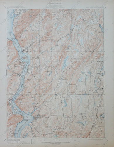 Genuine-Antique-Topographic-Map-West-Point-New-York--New-York---1908-U-S-Geological-Survey--Maps-Of-Antiquity