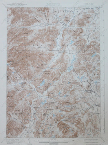 Genuine-Antique-Topographic-Map-Elizabethtown-New-York-New-York---1939-U-S-Geological-Survey--Maps-Of-Antiquity