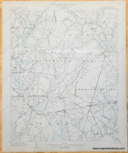 Genuine-Antique-Topographic-Map-North-Carolina-Parmele-Quadrangle-1902-US-Geological-Survey-Maps-Of-Antiquity