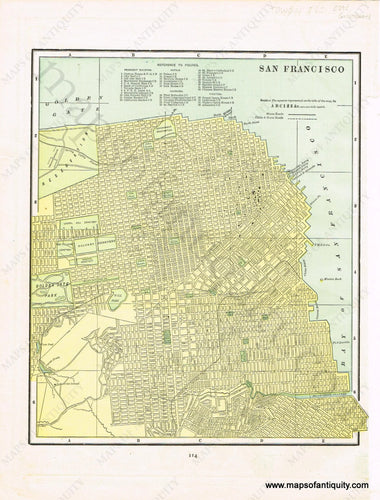 Antique-City-Plan-San-Francisco-verso:-Denver-Towns-and-Cities-West-1891-Goldthwaite-Maps-Of-Antiquity