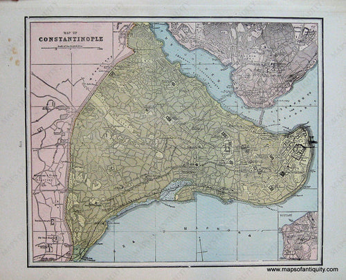 Antique-City-Plan-Map-of-Constantinople-Towns-and-Cities-Turkey-1891-Goldthwaite-Maps-Of-Antiquity