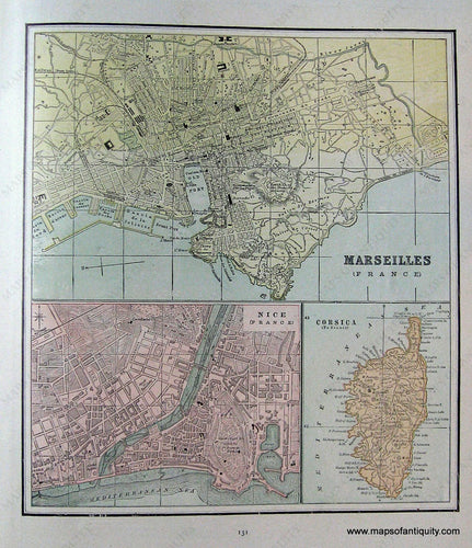 Antique-City-Plan-Marseilles-(France)-Nice-(France)-and-Corsica-(To-France)-Towns-and-Cities-France-1891-Goldthwaite-Maps-Of-Antiquity