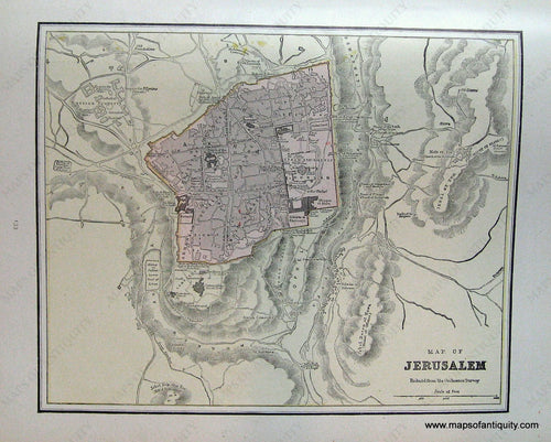 Antique-City-Plan-Map-of-Jerusalem-Towns-and-Cities-Palestine-1891-Goldthwaite-Maps-Of-Antiquity