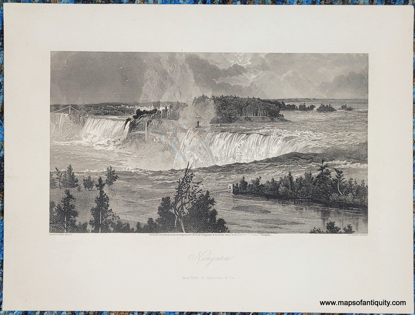 1873 - Niagara - Antique Black and White Print