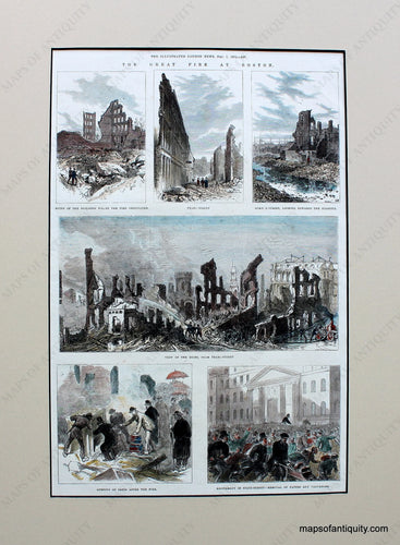 Hand-Colored-Engraved-Illustration-The-Great-Fire-At-Boston---dated-Dec-7-1872-United-States-Massachusetts-1872-Illustrated-London-News-Maps-Of-Antiquity