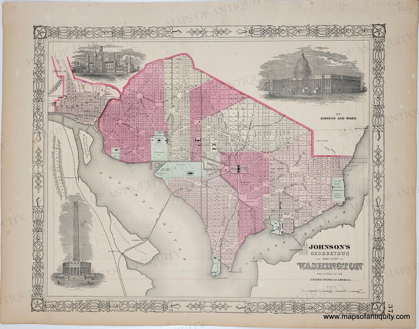 1864 - Johnson's Georgetown and the City of Washington the Capital of ...